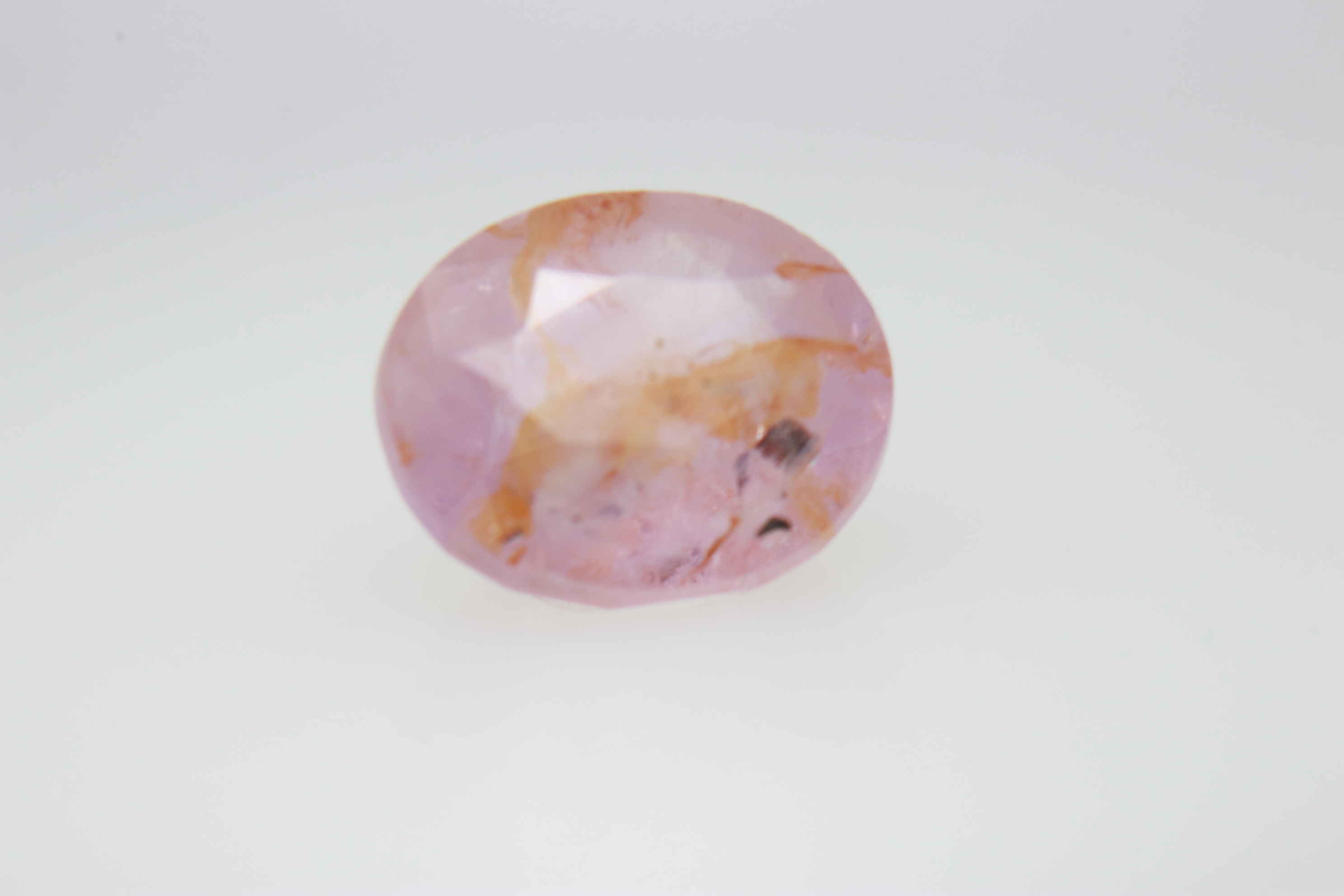 2.2ct Hot Pink Padparadscha Twinning wisp Oval Shape (7.8x6.8x4.5 mm) Unheated gemstone from Sri Lanka