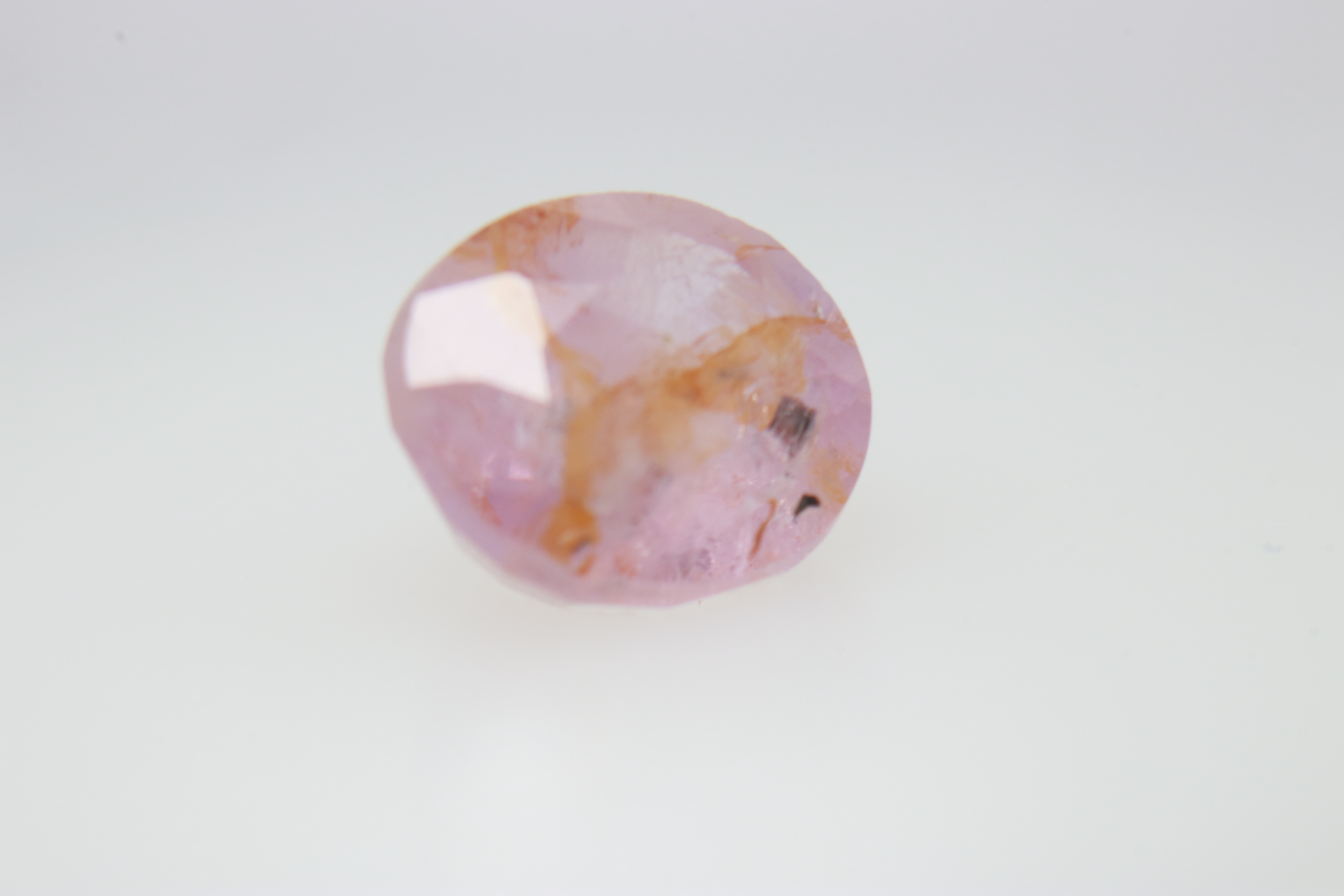 2.2ct Hot Pink Padparadscha Twinning wisp Oval Shape (7.8x6.8x4.5 mm) Unheated gemstone from Sri Lanka