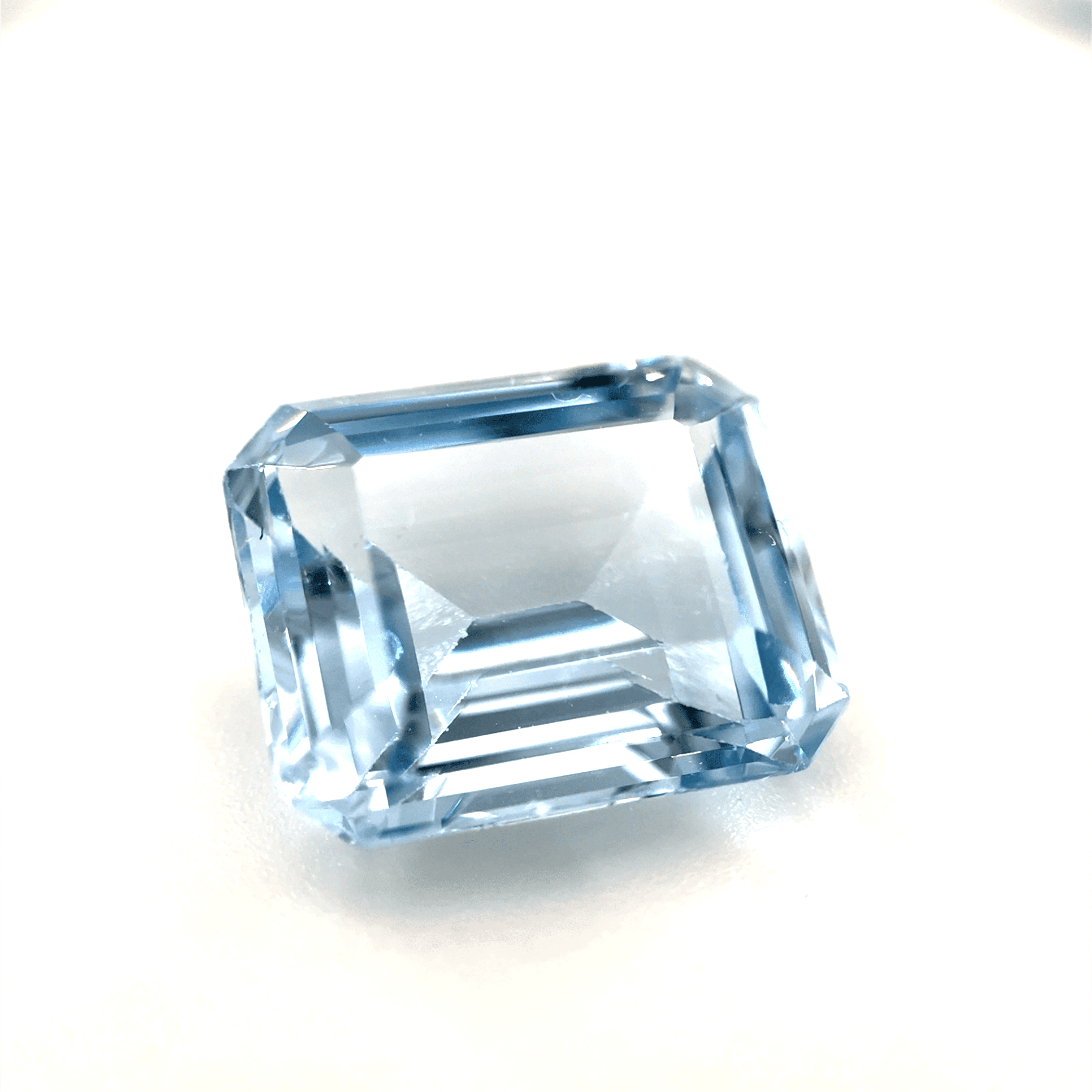 6.5ct Light Blue Spinel Flawless (fl) Emerald Shape (10x11.09x5.9 mm) Unheated gemstone from Sri Lanka