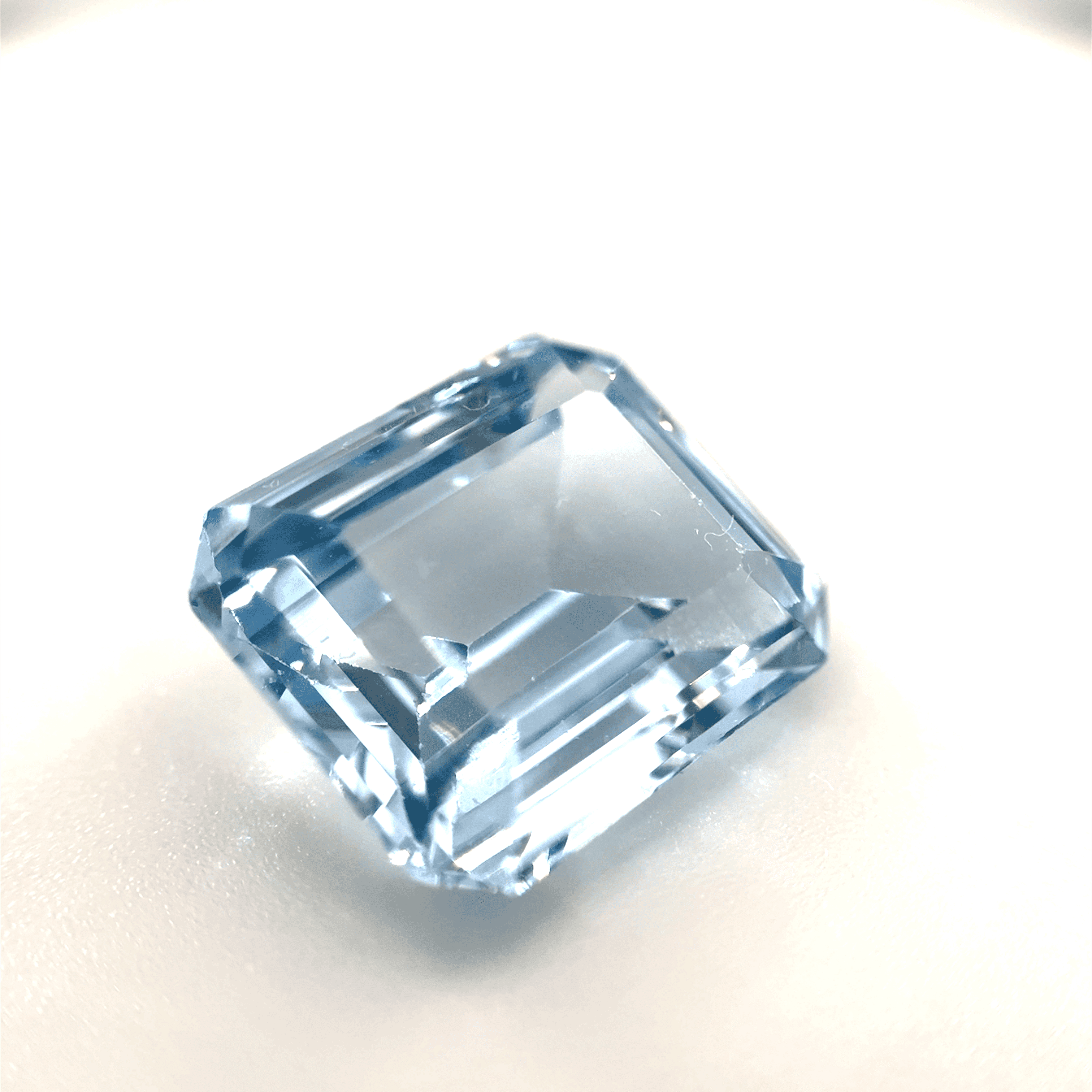 6.5ct Light Blue Topaz Flawless (fl) Fluorescence Emerald Cut (10x11.09x5.9 mm) Unheated gemstone