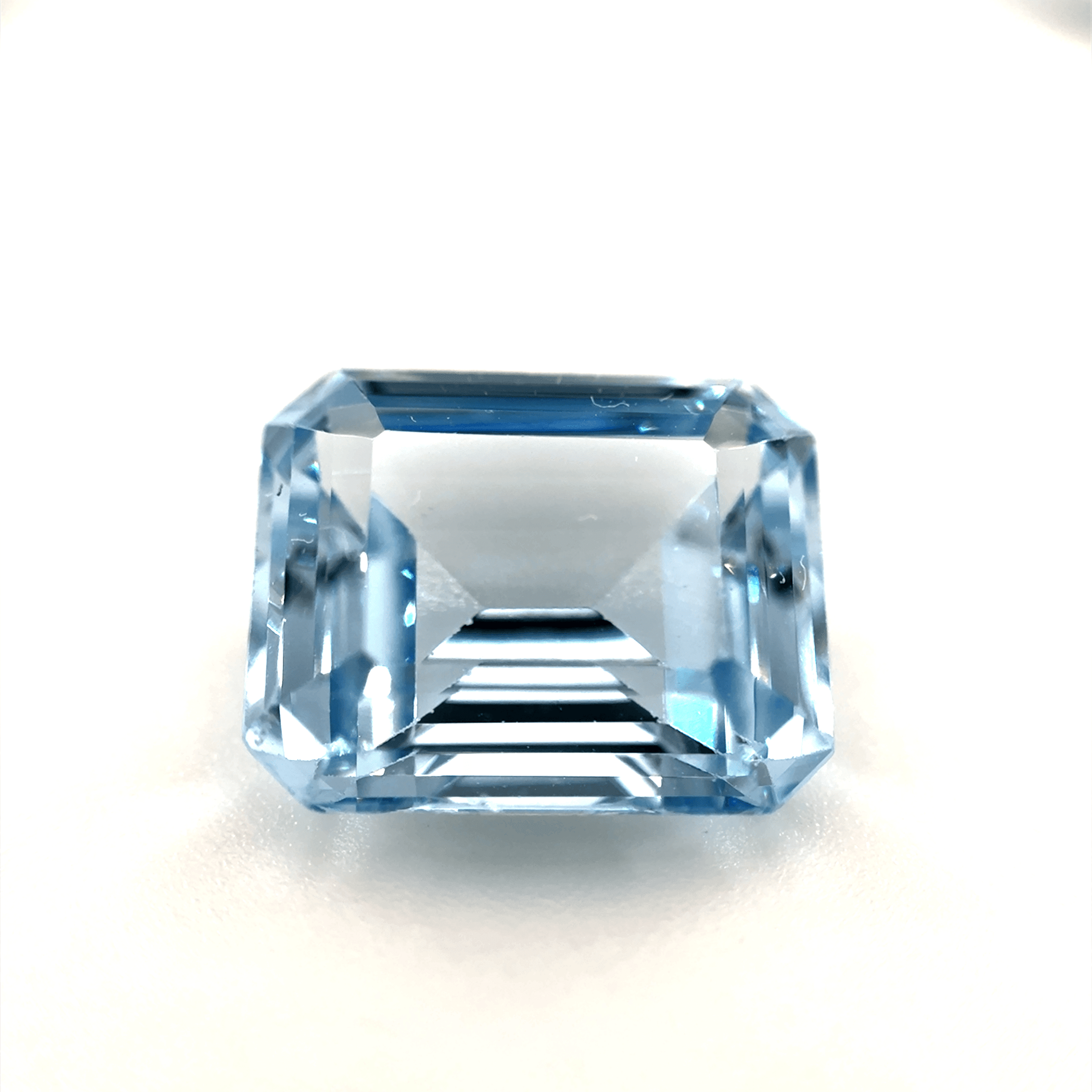 6.5ct Light Blue Topaz Flawless (fl) Fluorescence Emerald Cut (10x11.09x5.9 mm) Unheated gemstone